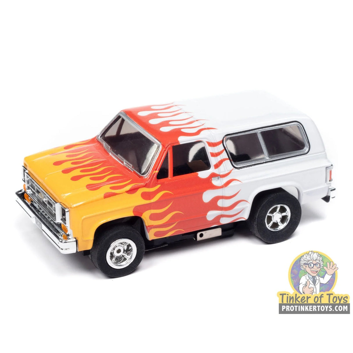 Xtraction 1979 Chevy Blazer (White with Yellow & Red Flames) 3A | SC407 | Auto World — product view