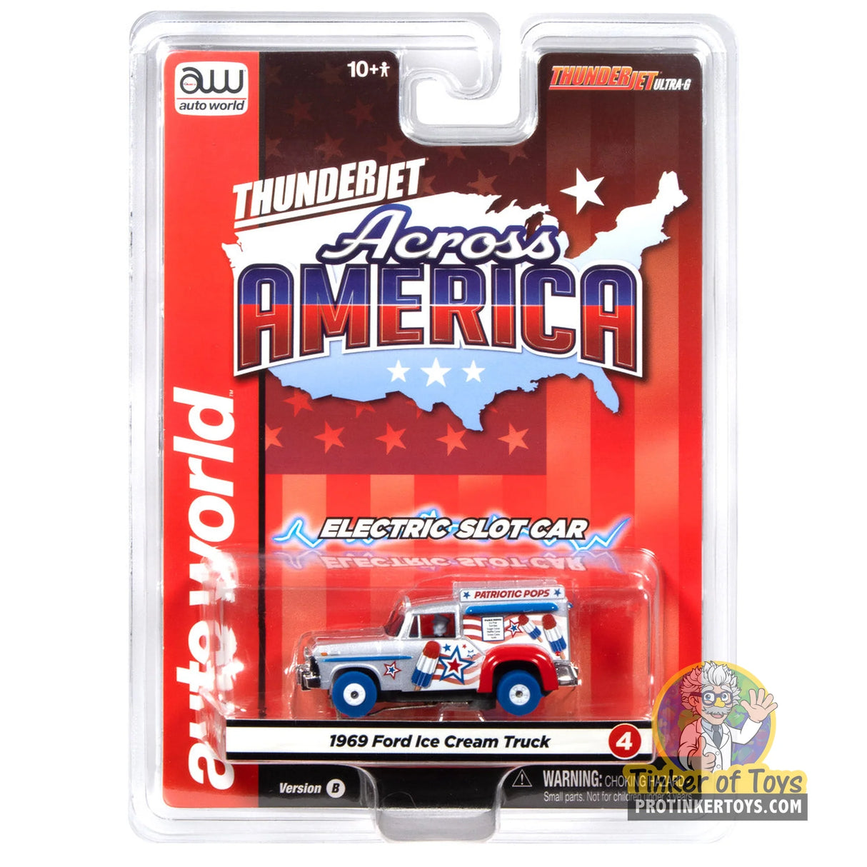 Thunderjet 1969 Ford Ice Cream Truck (Silver, White, Red & Blue) 4B | SC430 | Auto World