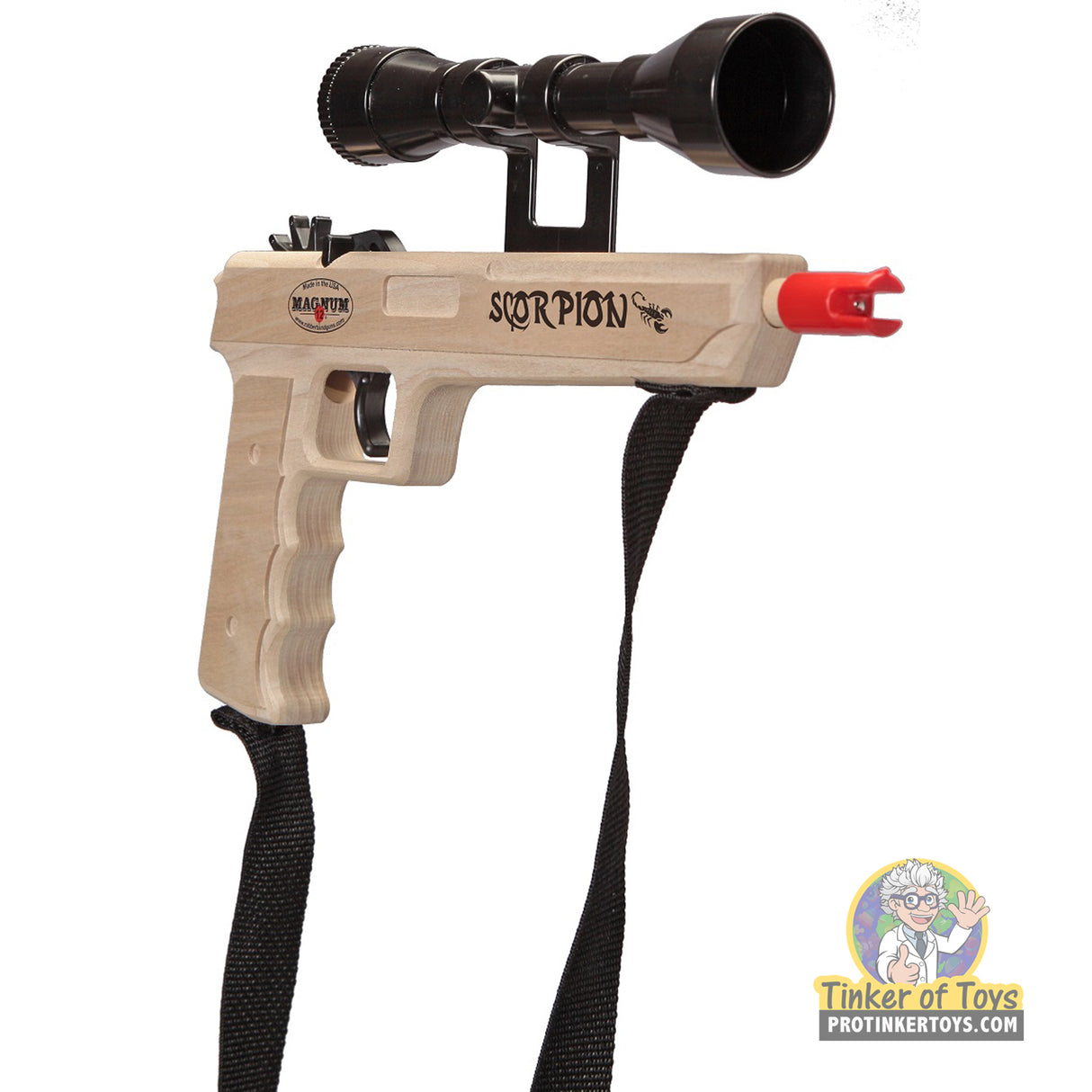 Scorpion with Scope Sling and Red Ammo | GL2SCRPNSS | Magnum Rubber Band Guns