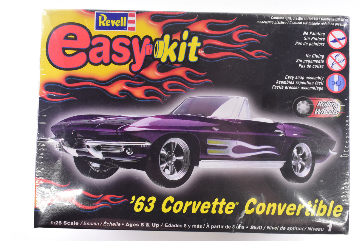 Vintage | Easy Kit 1963 Corvette Convertible 1:25 Scale | 85-1934 | Revell