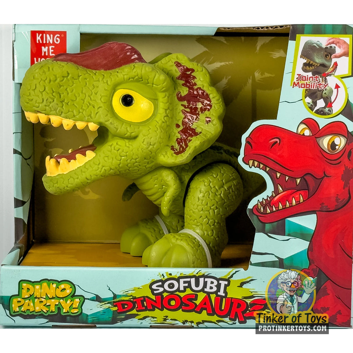 Sofubi Cartoon-Style Dilophosaurus Dinosaur | IMX17204 | King Me World