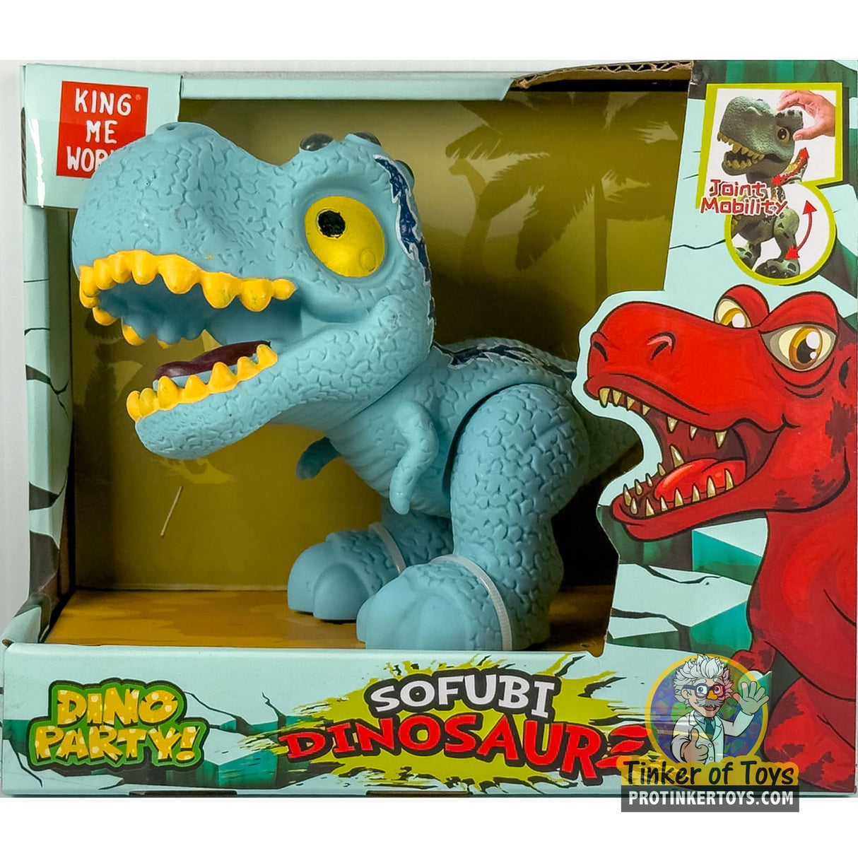 Sofubi Cartoon-Style Velociraptor Dinosaur | IMX17203 | King Me World