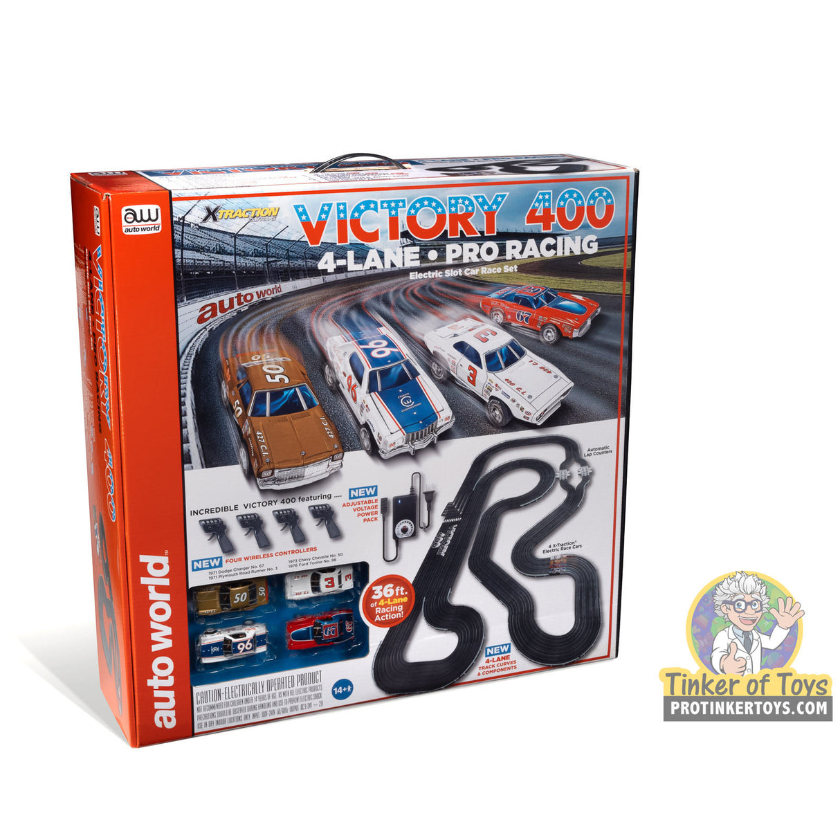 36' Victory 400 4-Lane Pro Racing Slot Car Race Set | SRS345 | Auto World