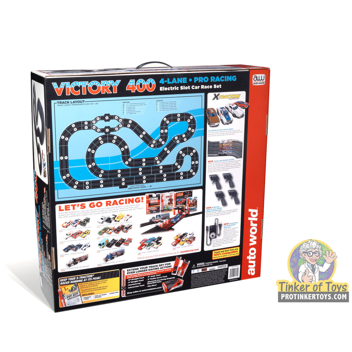 36' Victory 400 4-Lane Pro Racing Slot Car Race Set | SRS345 | Auto World