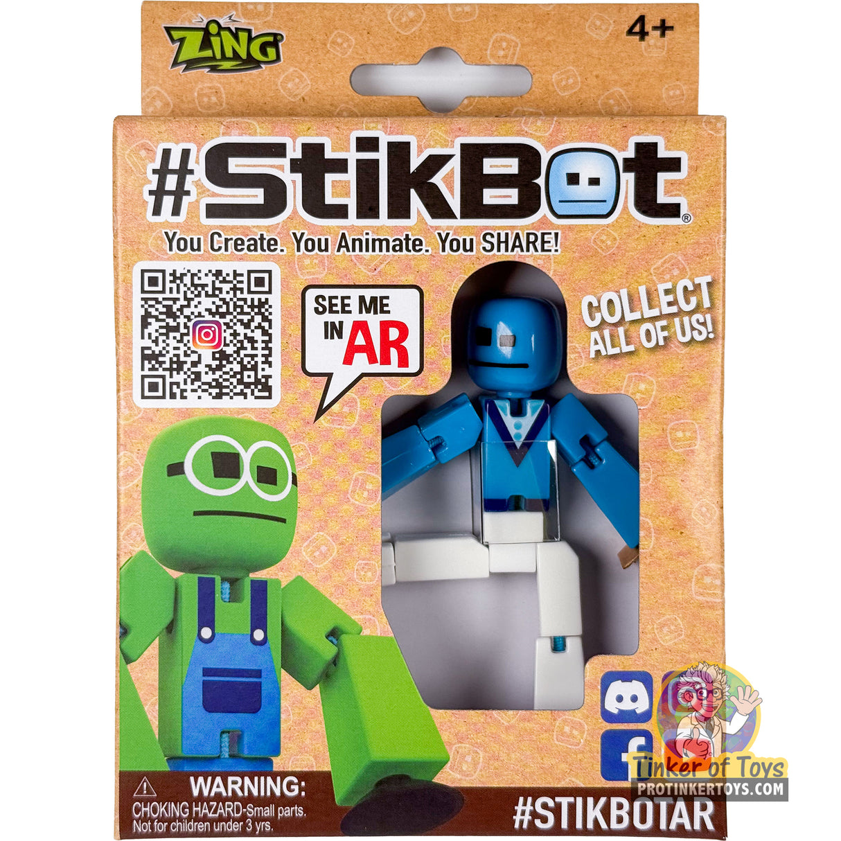 Stik Bot Singles Blue Man (Blue & White Tuxedo) | TST616 | StikBot