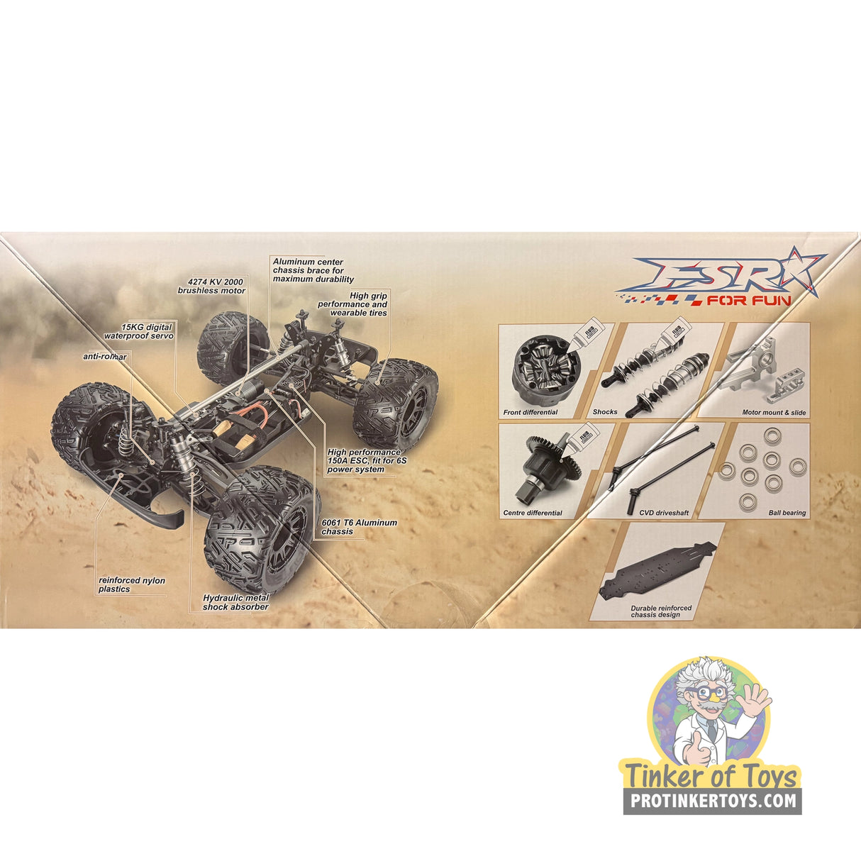Tank 6S 1/8 Brushless 4WD Monster Truck (Black) | FSR25125 | FS Racing