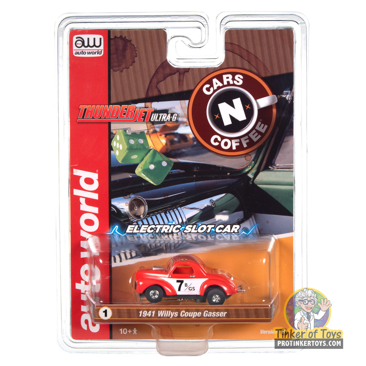 Thunderjet 1941 Willys Coupe Gasser (Red, Race Graphics) 1B | SC408 | Auto World
