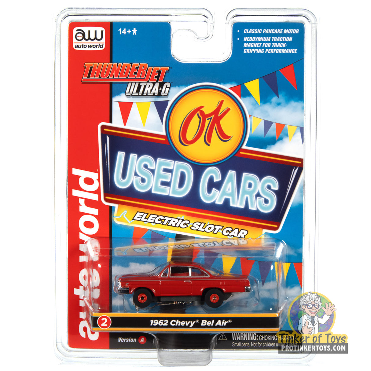 Thunderjet OK Used Cars 1962 Chevrolet Bel Air Coupe (Red) 2A | SC390 | Auto World