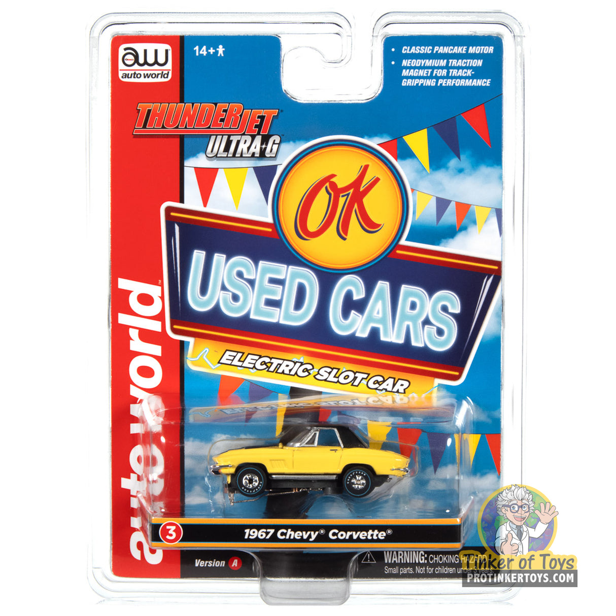 Thunderjet OK Used Cars 1967 Chevrolet Corvette (Yellow) 3A | SC390 | Auto World