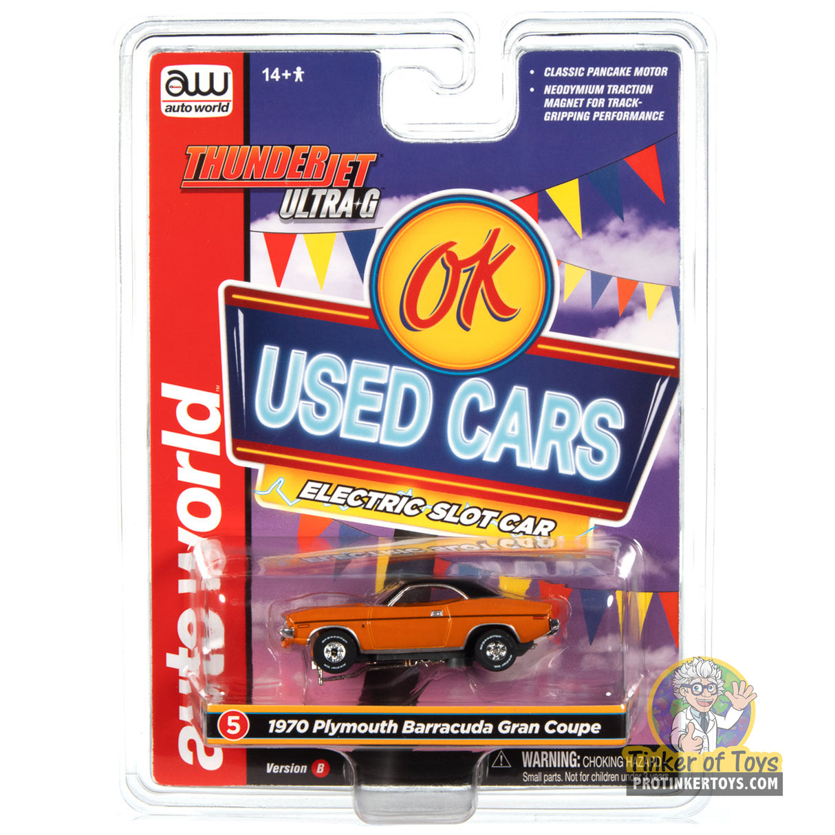 Thunderjet OK Used Cars 1970 Plymouth Barracuda Gran Coupe (Orange) 5B | SC390 | Auto World