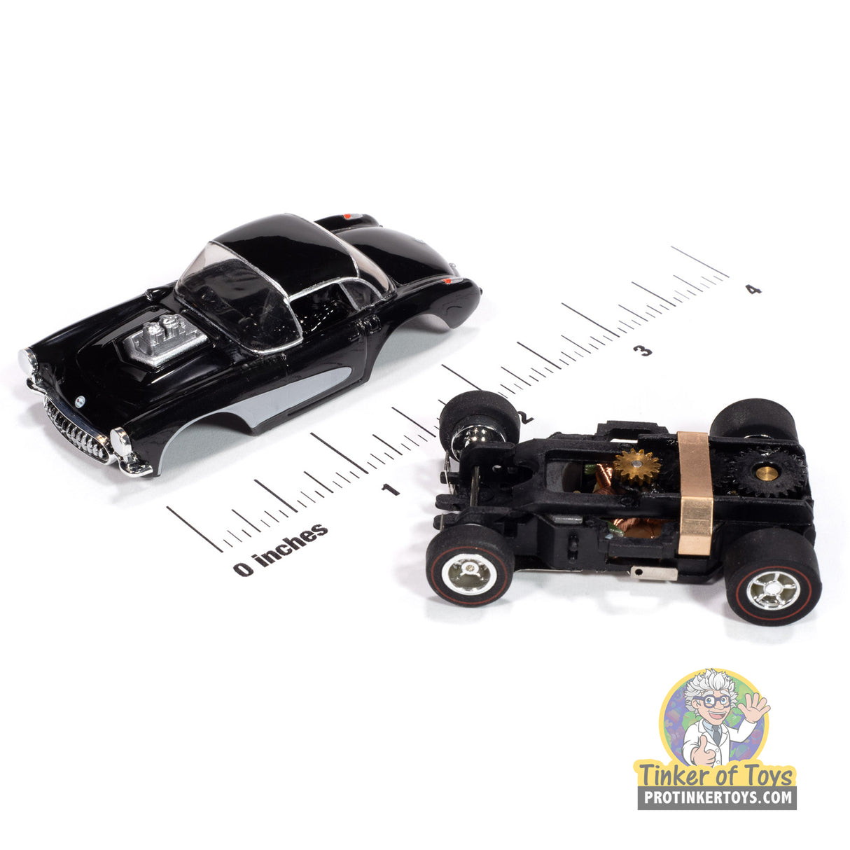 Xtraction 1957 Chevy Corvette Convertible (Gloss Black & Silver) 2A | SC417 | Auto World