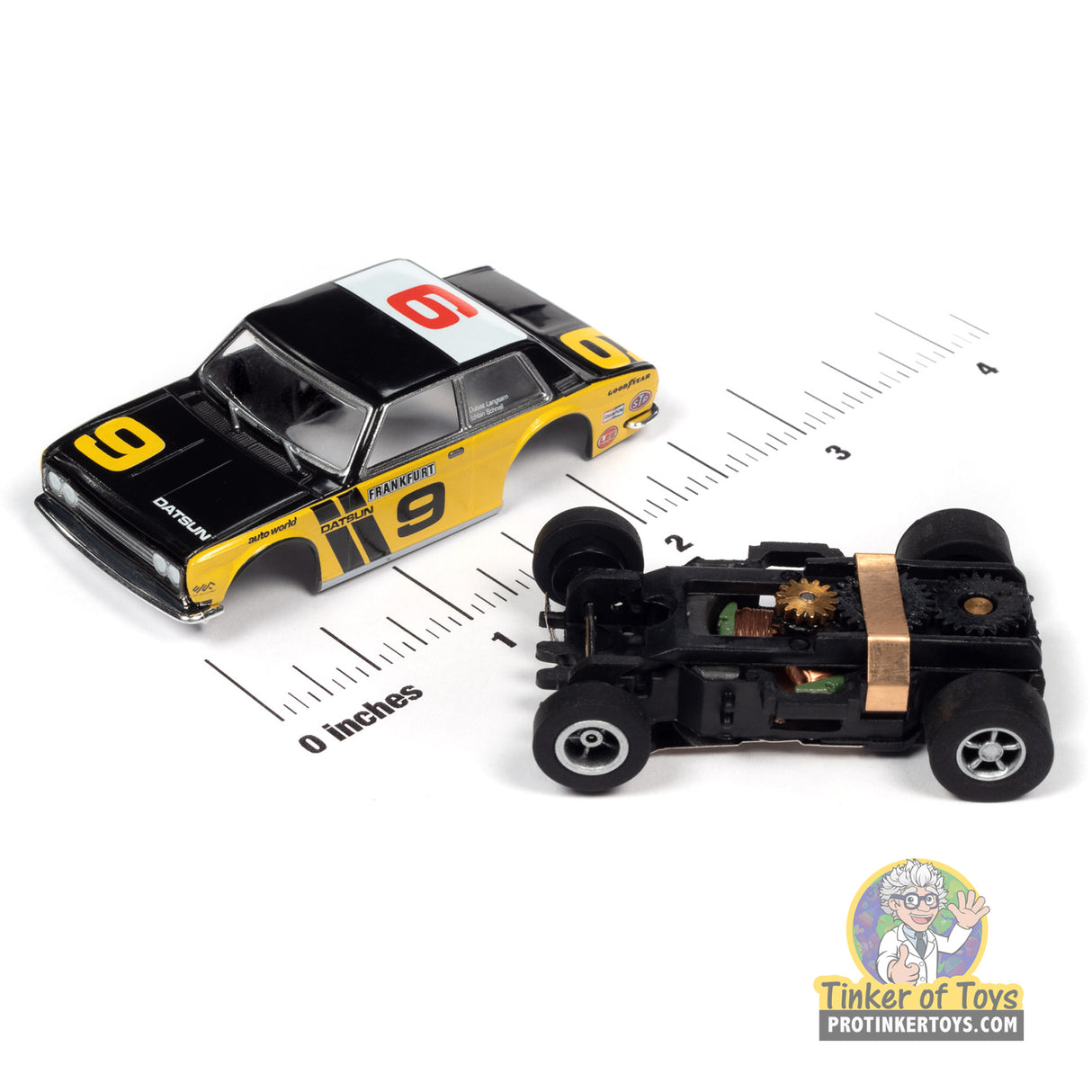 Xtraction 1970 Datsun 510 (Black, Yellow) 3A | SC393 | Auto World