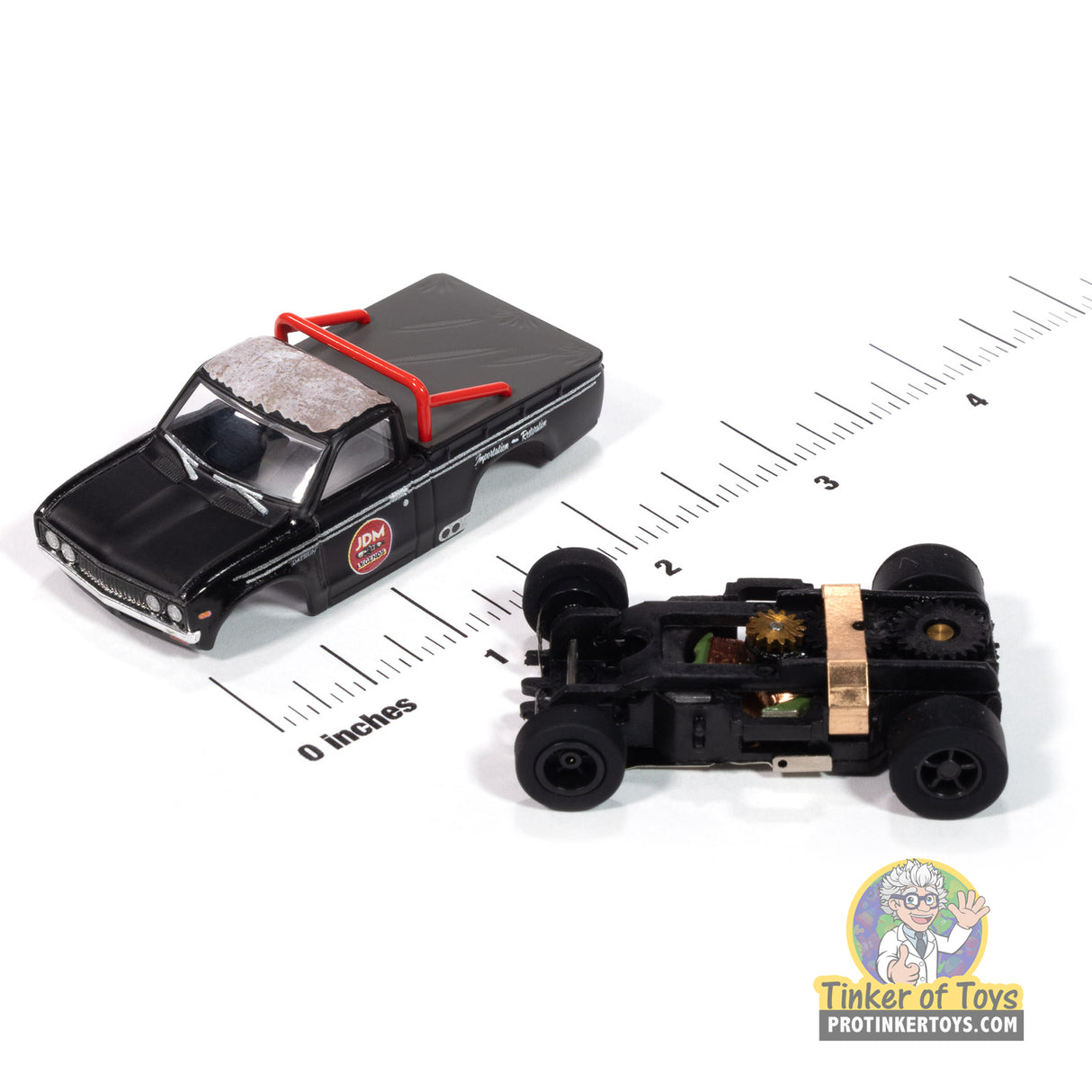 Xtraction 1972 Datsun 620 Pickup Truck JDM Legends (Black & Black) 2B | SC418 | Auto World