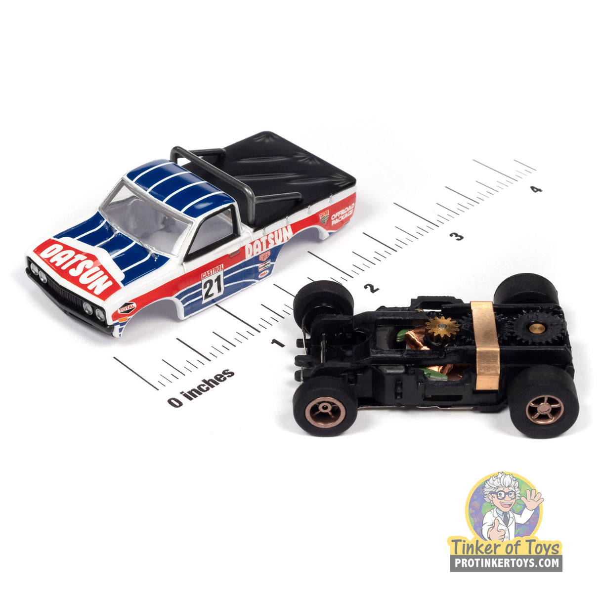 Xtraction 1975 Datsun 620 Pickup Truck (Red, White, Blue) 2A | SC393 | Auto World