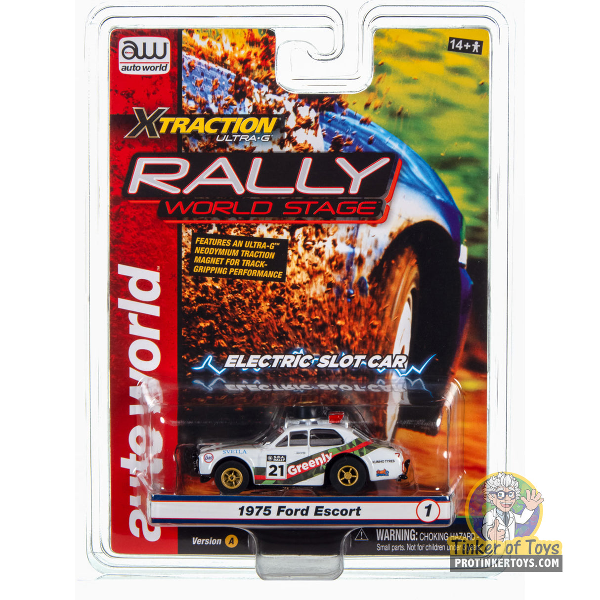 Xtraction 1975 Ford Escort w/Roof Rack (White, Geen) 1A | SC393 | Auto World