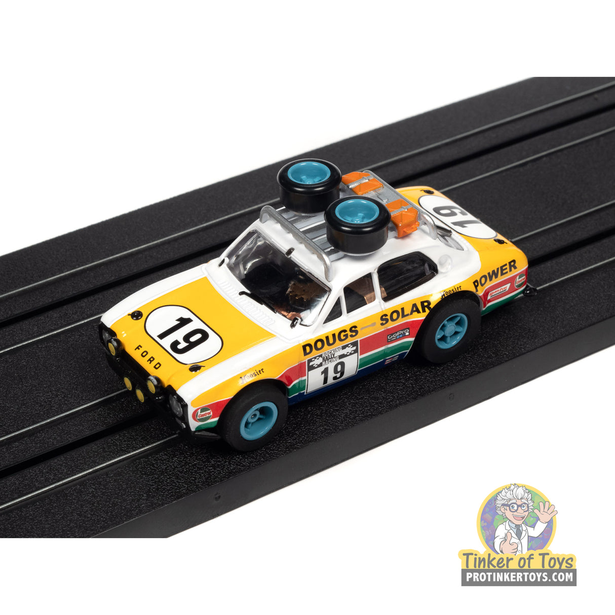 Xtraction 1975 Ford Escort w/Roof Rack (Yellow, White) 1B | SC393 | Auto World