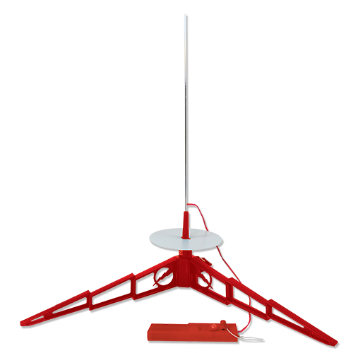 Red launch pad and controller for model rocket launching for Estes EST2222