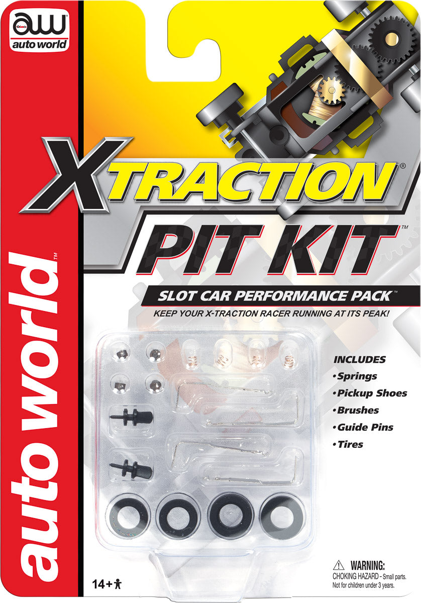 Slot car pit kit parts: springs, brushes, guide pins, and tires for racing for Auto World 00105