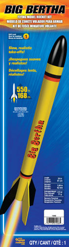 Yellow and black model rocket kit with fins and nose cone for Estes EST1948
