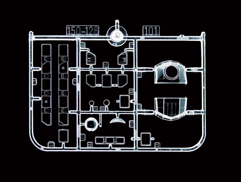 Scale model parts layout for a Junkers Ju 52 aircraft for Italeri 150, parts view, product view 4