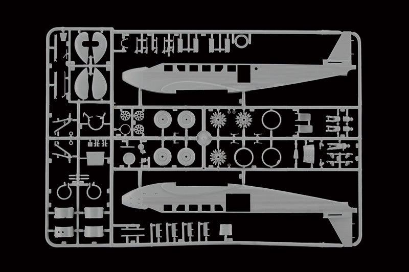 Model kit parts layout for a Junkers Ju 52/3M aircraft for Italeri 150