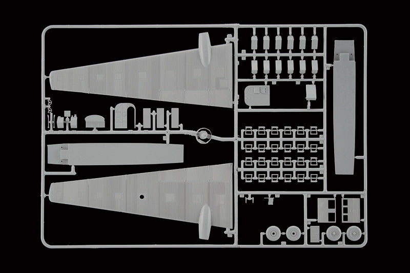 Scale model parts layout for Junkers Ju 52/3M "Tante Ju" aircraft kit for Italeri 150