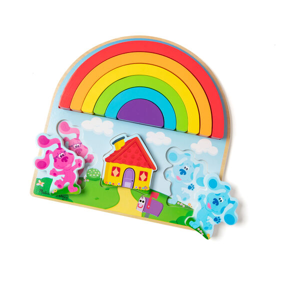 Wooden rainbow stacker puzzle with Blue's Clues characters for Melissa and Doug 33008