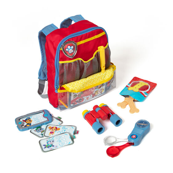 PAW Patrol backpack and play set with accessories for role-playing for Melissa and Doug 33271, parts view, product view 1