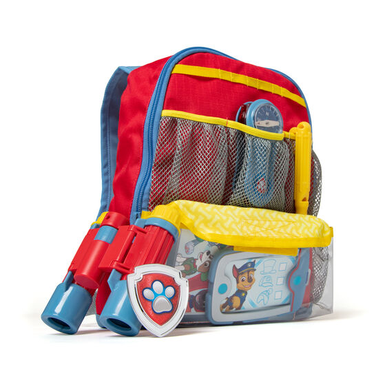 Red, blue, and yellow PAW Patrol backpack for role-playing play for Melissa and Doug 33271