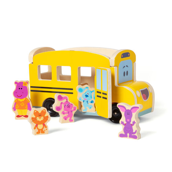 Wooden pull-back school bus toy with animal figures for Melissa and Doug 33011