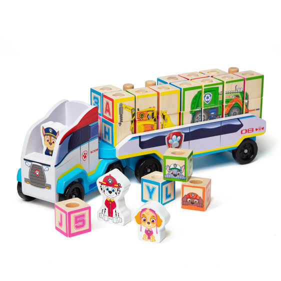 PAW Patrol alphabet block truck with letter and number blocks for Melissa and Doug 33272
