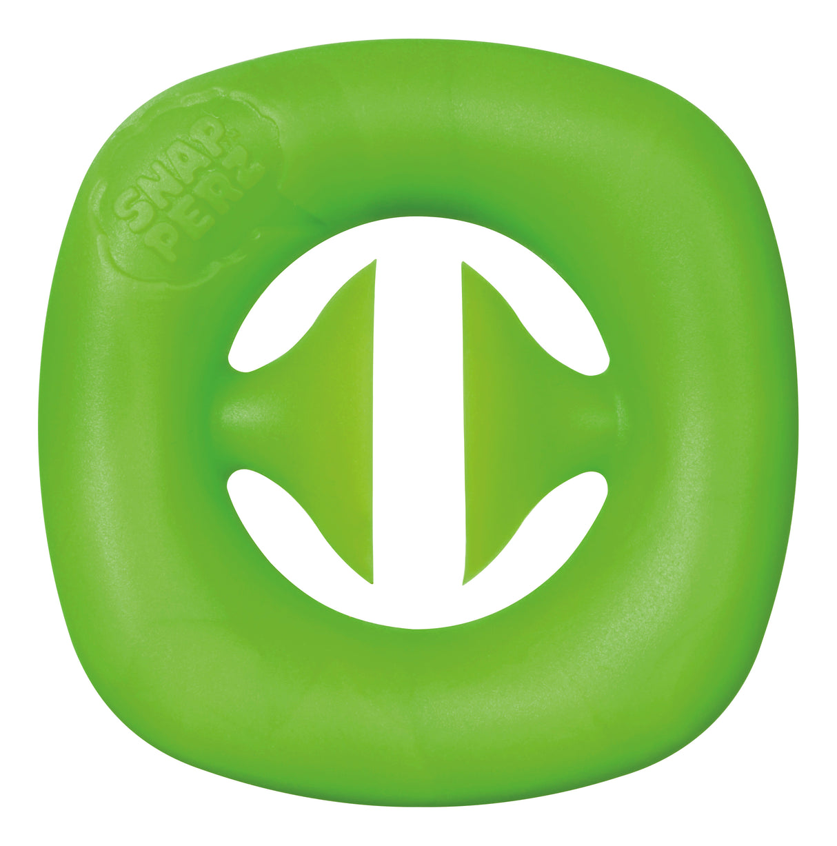 Green sensory toy with a central cutout for grasping for Toy Smith 1032