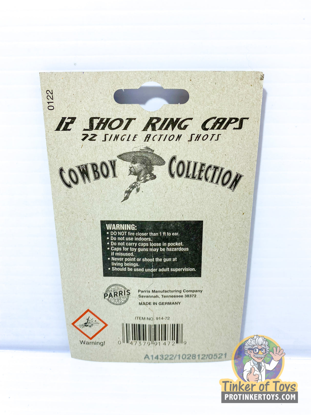 12 Shot Ring Caps 72 Single Action Shots | 914 | Parry Toys