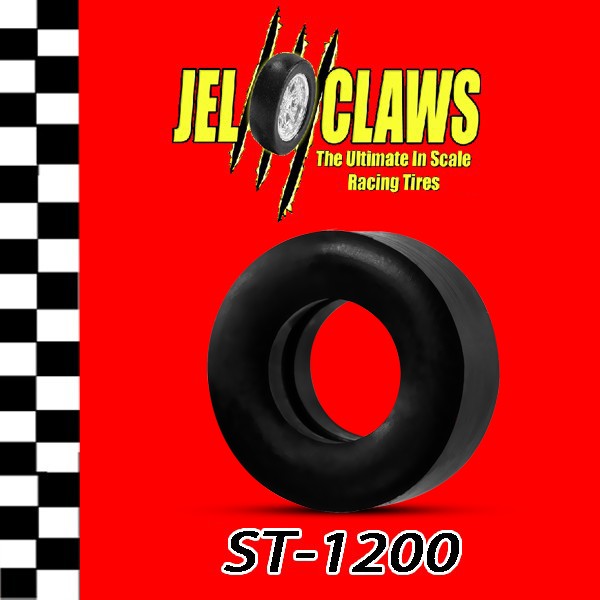 Black slot car tires, 1/32 scale, for racing for 2 Tires Jel Claws