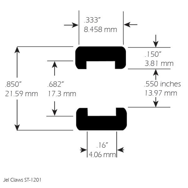 2 Tires Jel Claws ST 1201 1/32 Scale Slot Car Tires instruction diagram