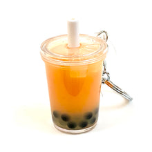 Boba tea keycharm with a drink in a clear cup and straw for BC Mini 12032