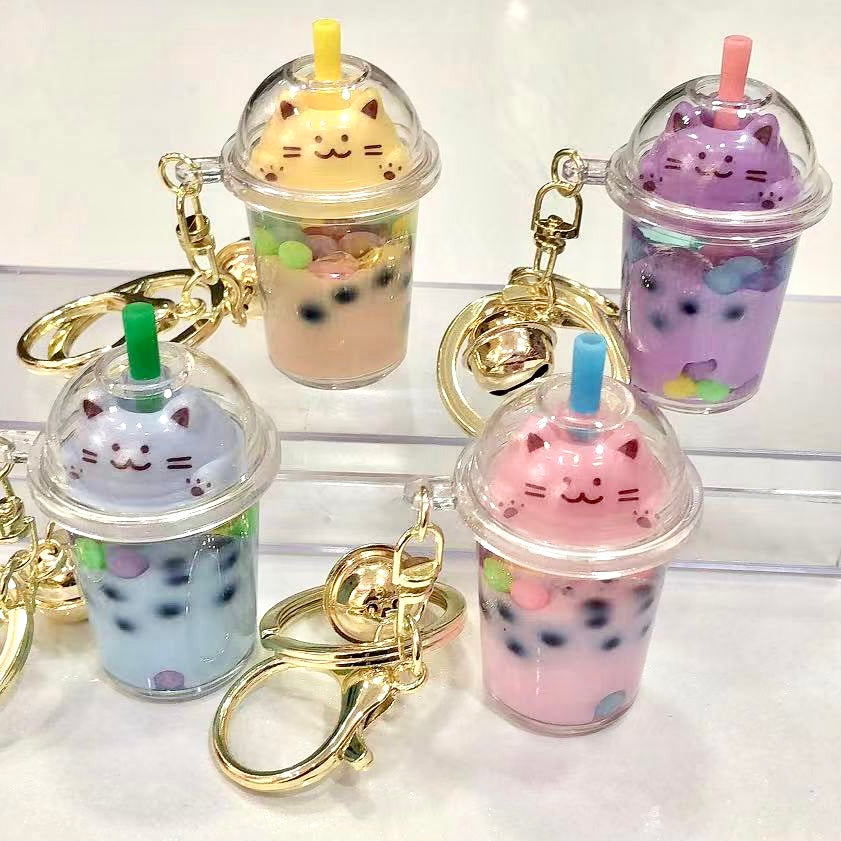 Pastel Cat Boba Floaty Key Charm | 12094 | Bcmini