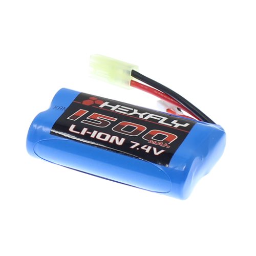 Blue Li-ion battery pack with leads for RC crawler for RedCAT Danchee Ridgerock, rear view