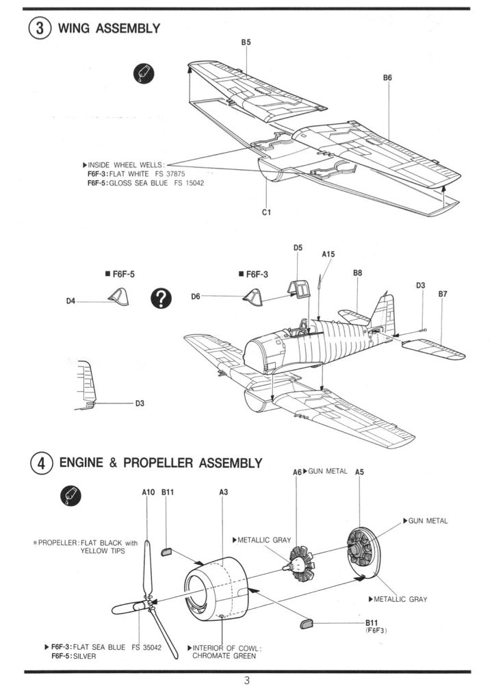 F6F-3/5 HELLCAT | 12481 | Academy Hobby