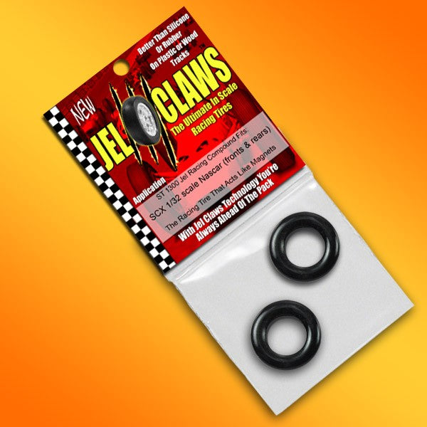 Black slot car tires for 1/32 scale SCX NASCAR racing for Jel Claws ST 1300