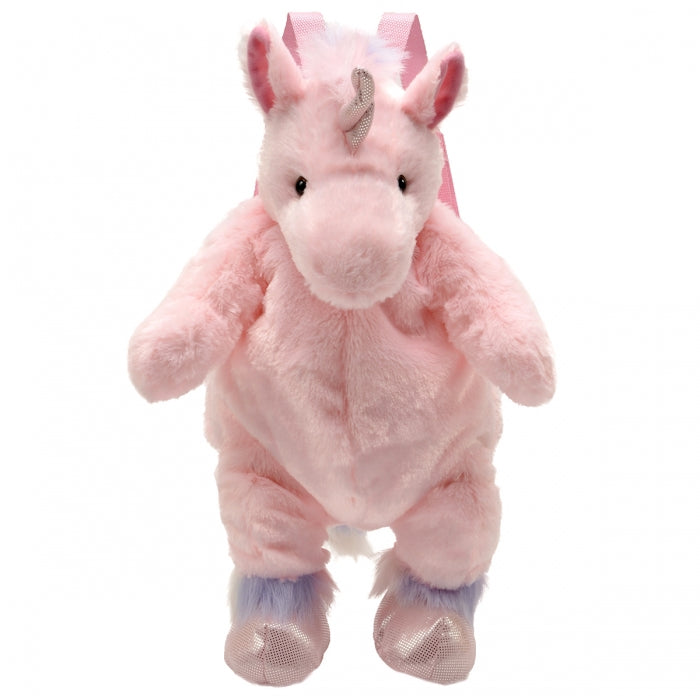 Pink unicorn plush toy with rainbow mane and sparkly hooves for Unipak 1874UPK