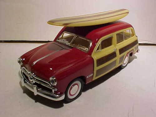 1949 Ford Woody Wagon With Wooden Surfboard | 5402DSI | Kinsmart-Toy Wonders-Red-ProTinkerToys