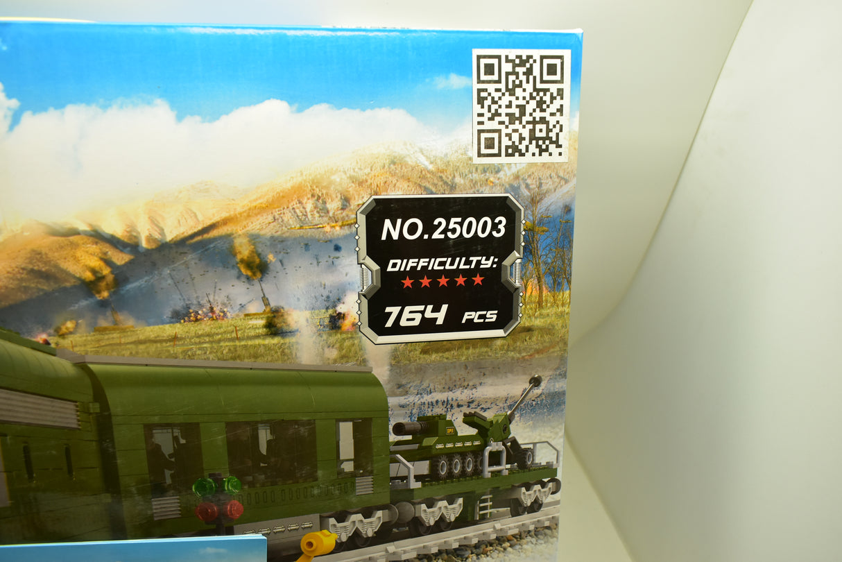 Train set box art showing a green train and tank on a scenic railway for Railroad Conveyance Trains AUS25003