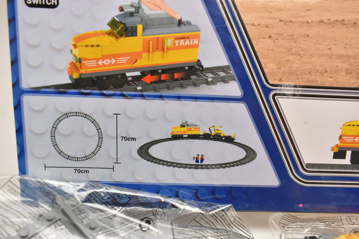 Train set display showing yellow switcher and train tracks for play for Electric Train AUS25827