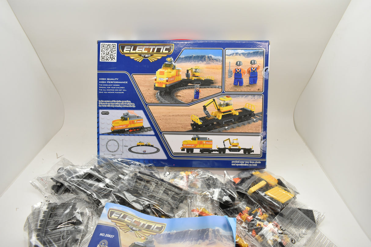 Toy train set featuring a diesel switcher and flat car for Electric Train AUS25827