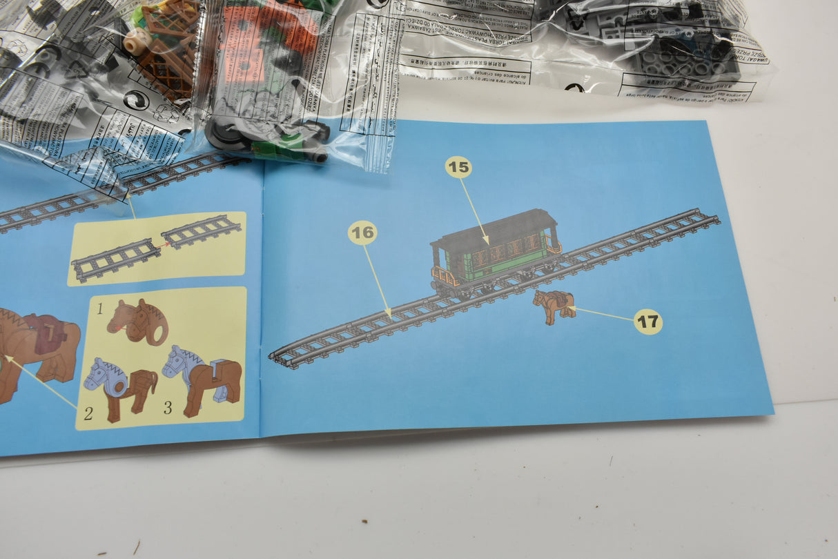 Diagram showing train components: passenger car, track, and locomotive for Railroad Conveyance Trains AUS25606