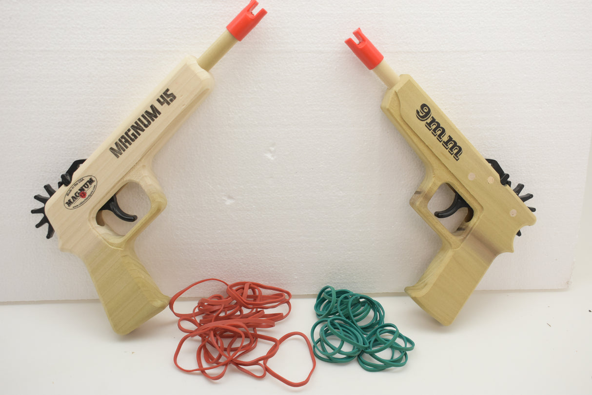 Toy guns (Magnum 45, 9mm) with toy ammunition for play for zzexpiredMagnum Enterprises GL29MM-GL2M45