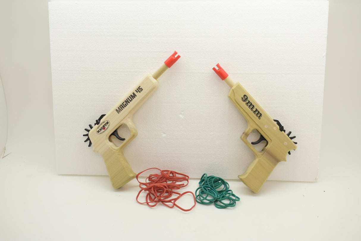 Toy guns (9mm and Magnum 45) with red and green string for zzexpiredMagnum Enterprises GL29MM-GL2M45