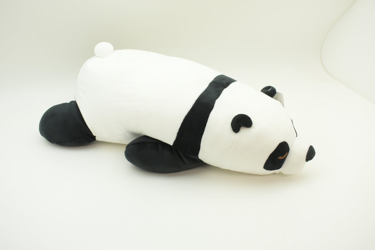 Stuffed panda toy lying on a white surface for Poptoy 5044