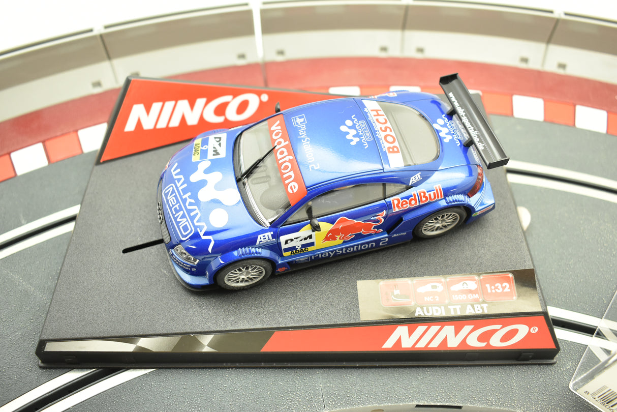 Blue Audi TT race car model on a black display base for ZZ Expired Kim Collection 50267